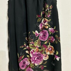 Charlotte Russe Black Smocked Dress Size Large Floral